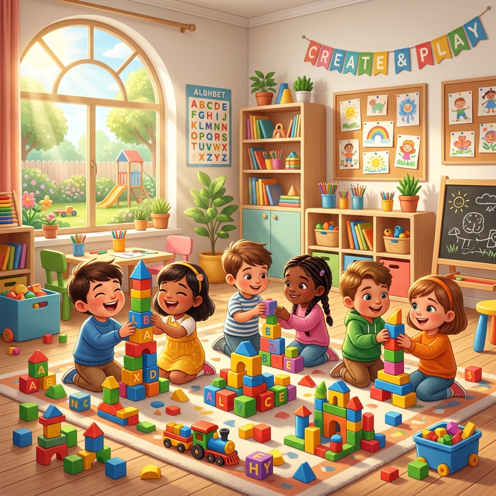 Kids playing playfully